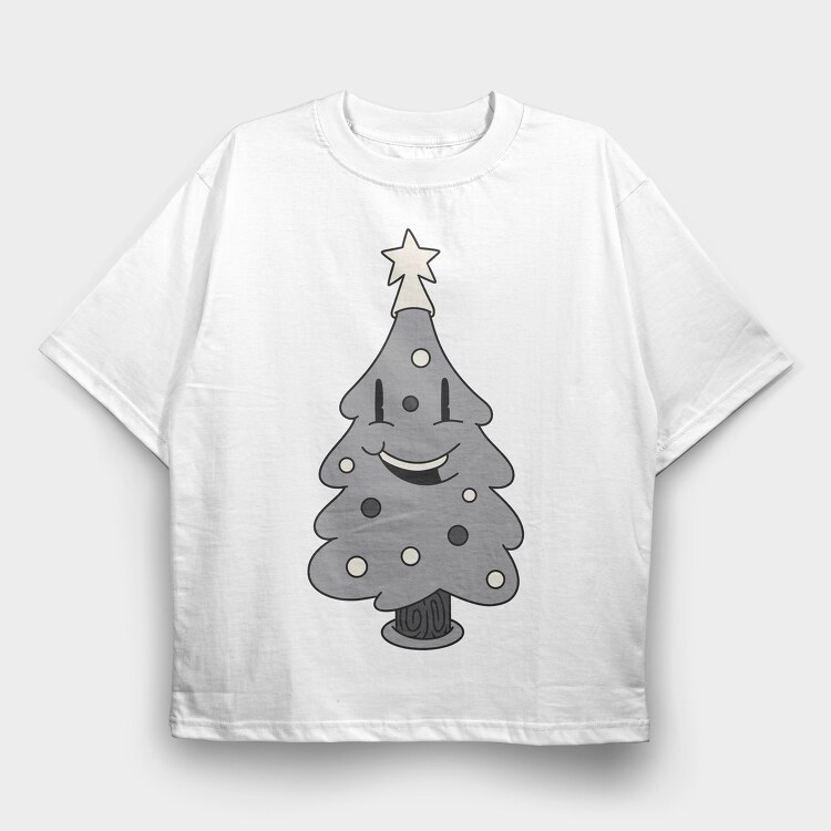 Christmas Tree Retro, Tricou Oversize Barbati (Unisex)