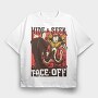 Horror Face off, Tricou Oversize Barbati (Unisex)