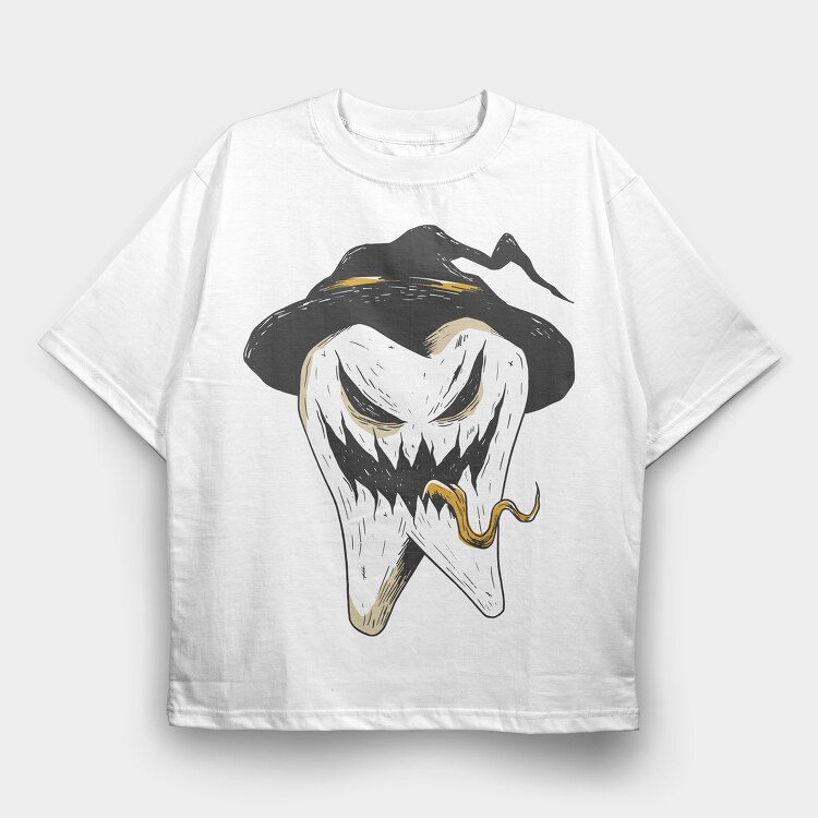 Scary Tooth, Tricou Oversize Barbati (Unisex)