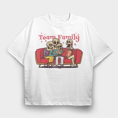 Skeletons Family, Tricou Oversize Barbati (Unisex)