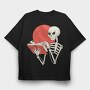 Skeleton Book, Tricou Oversize Barbati (Unisex)