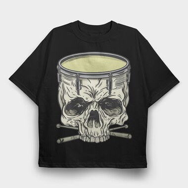 Skull drum, Tricou Oversize Barbati (Unisex)