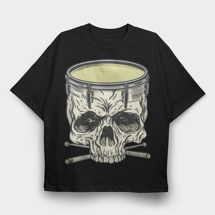 Skull drum, Tricou Oversize Barbati (Unisex)