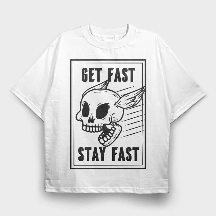 Fast Skull, Tricou Oversize Barbati (Unisex)