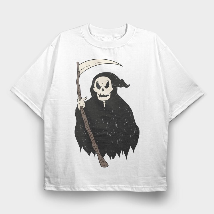 Grim Reaper Skull, Tricou Oversize Barbati (Unisex)