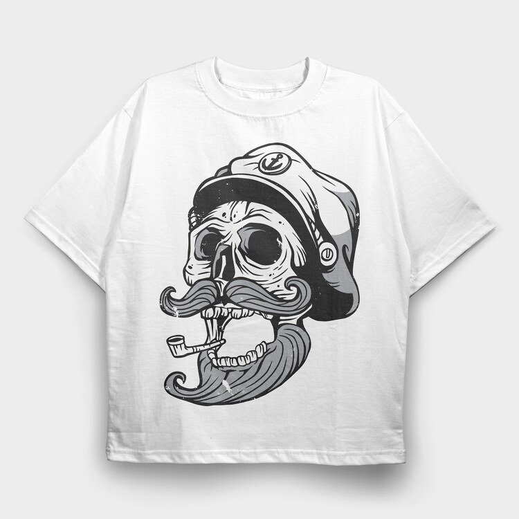 Marine Skull, Tricou Oversize Barbati (Unisex)