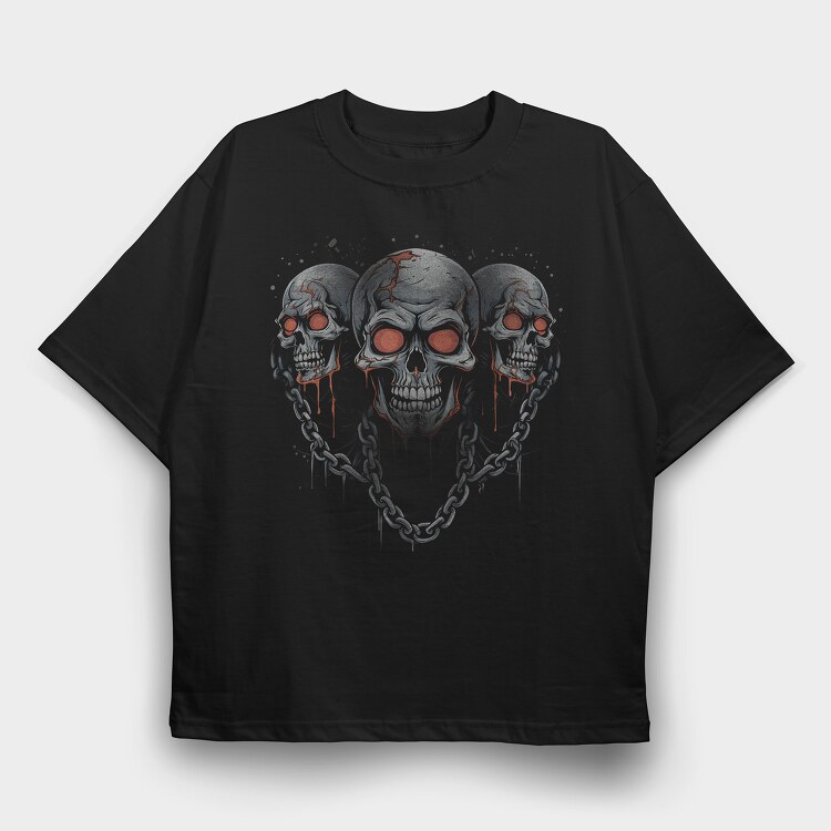 Skulls, Tricou Oversize Barbati (Unisex)