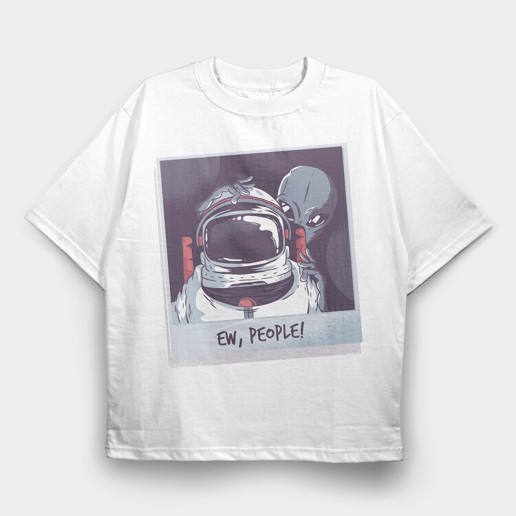 Astronaut Alien, Tricou Oversize Barbati (Unisex)