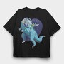 Astronaut Riding Dino, Tricou Oversize Barbati (Unisex)