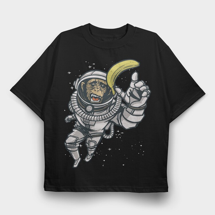 Astronaut Chimp, Tricou Oversize Barbati (Unisex)