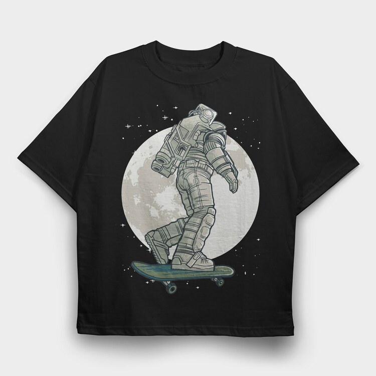 Astronaut Skate, Tricou Oversize Barbati (Unisex)