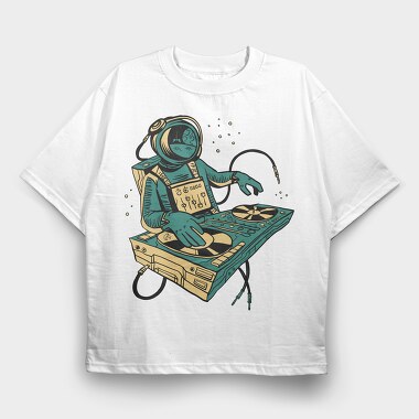 Astronaut Dj, Tricou Oversize Barbati (Unisex)