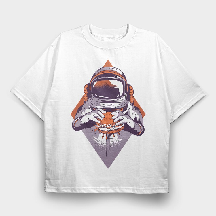 Astronaut Burger, Tricou Oversize Barbati (Unisex)