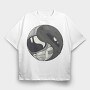 Space Yin & Yang, Tricou Oversize Barbati (Unisex)