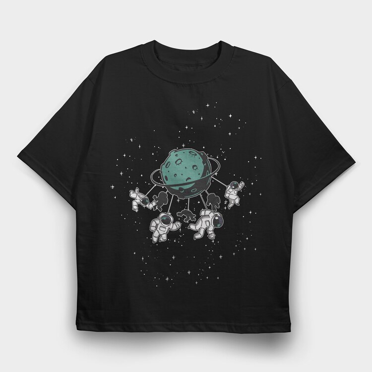 Astronaut Carousel, Tricou Oversize Barbati (Unisex)