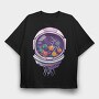 Astronaut Helmet And Planets, Tricou Oversize Barbati (Unisex)