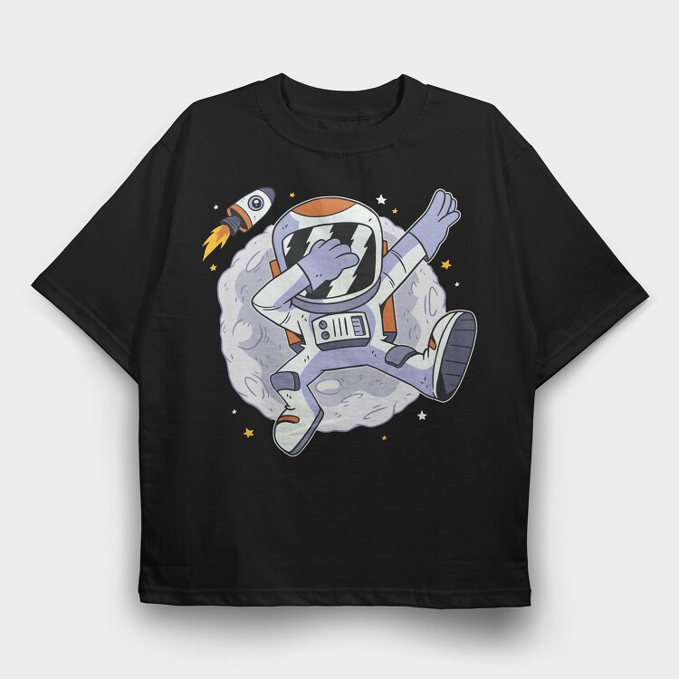 Astronaut Dabbing, Tricou Oversize Barbati (Unisex)