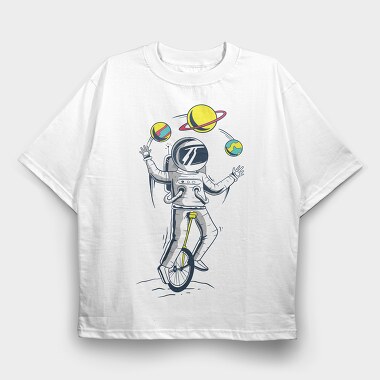Astronaut Juggling, Tricou Oversize Barbati (Unisex)