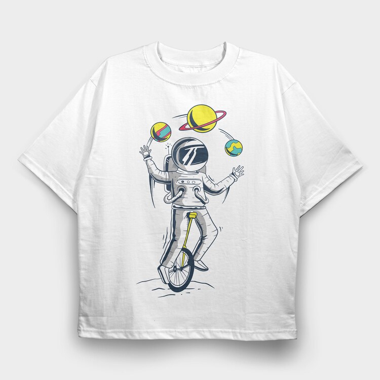 Astronaut Juggling, Tricou Oversize Barbati (Unisex)