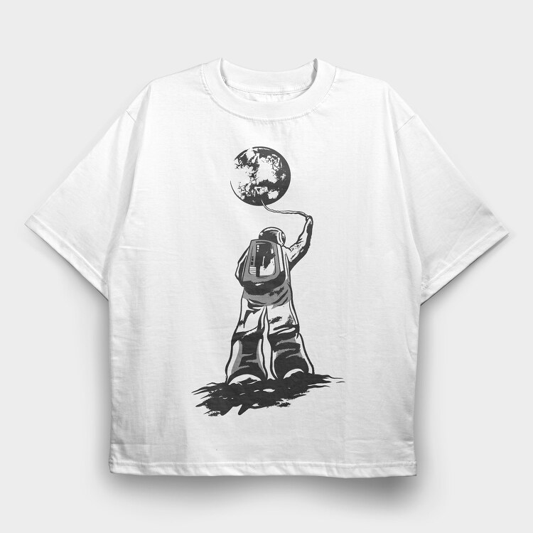 Astronaut Moon, Tricou Oversize Barbati (Unisex)