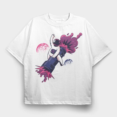 Astronaut On Bazooka, Tricou Oversize Barbati (Unisex)