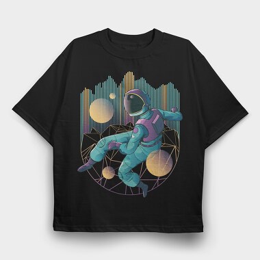 Techno Astronaut, Tricou Oversize Barbati (Unisex)