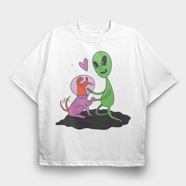 Alien Dog, Tricou Oversize Barbati (Unisex)