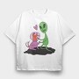 Alien Dog, Tricou Oversize Barbati (Unisex)