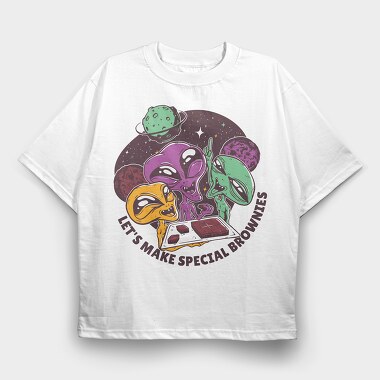 Aliens Make Special Brownies, Tricou Oversize Barbati (Unisex)