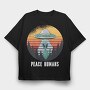 Peace Humans, Tricou Oversize Barbati (Unisex)