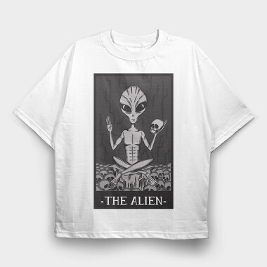 The Alien Tarot Card, Tricou Oversize Barbati (Unisex)