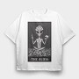 The Alien Tarot Card, Tricou Oversize Barbati (Unisex)