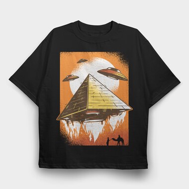 Ufo Pyramid, Tricou Oversize Barbati (Unisex)