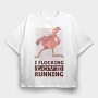 Flamingo Running, Tricou Oversize Barbati (Unisex)