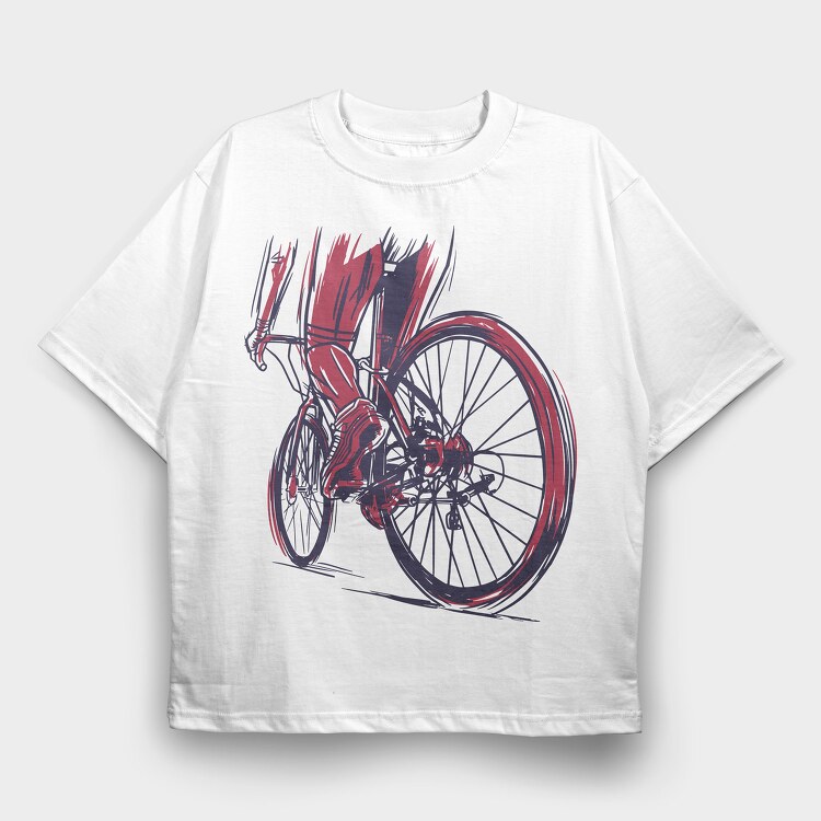Muscular Cyclist, Tricou Oversize Barbati (Unisex)