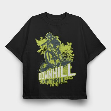 Downhill Is My Thrill, Tricou Oversize Barbati (Unisex)