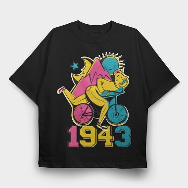 Bicycle Day, Tricou Oversize Barbati (Unisex)