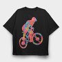 Colorful Cyclist, Tricou Oversize Barbati (Unisex)