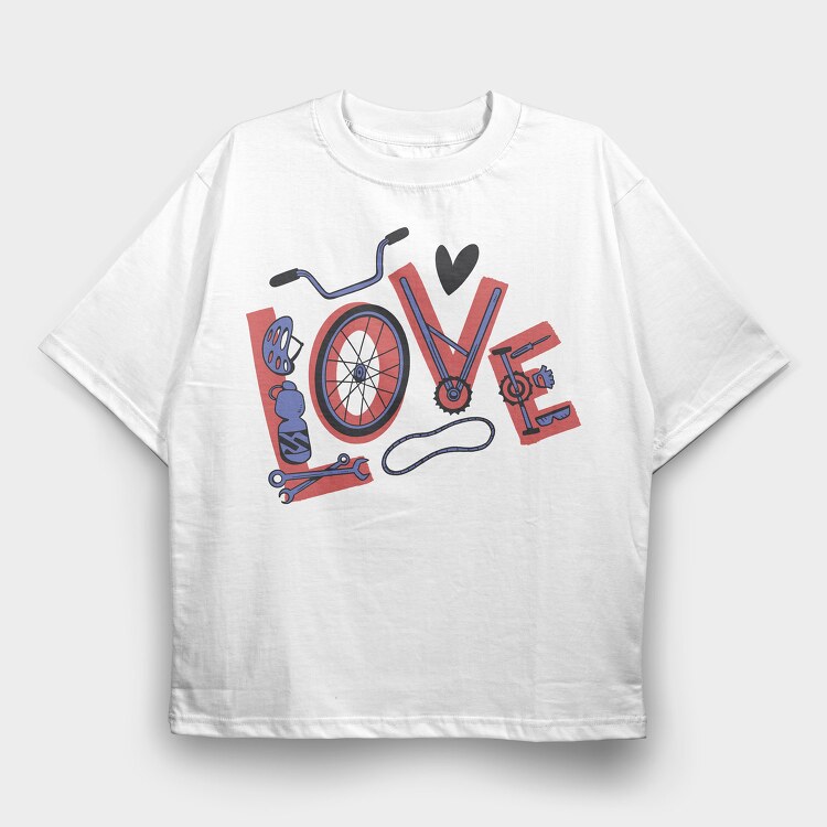 Love Cycling, Tricou Oversize Barbati (Unisex)