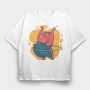 Hippo Hula Hoop, Tricou Oversize Barbati (Unisex)
