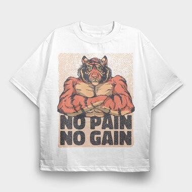 Muscular Tiger, Tricou Oversize Barbati (Unisex)