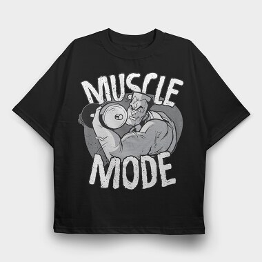 Muscle Mode, Tricou Oversize Barbati (Unisex)