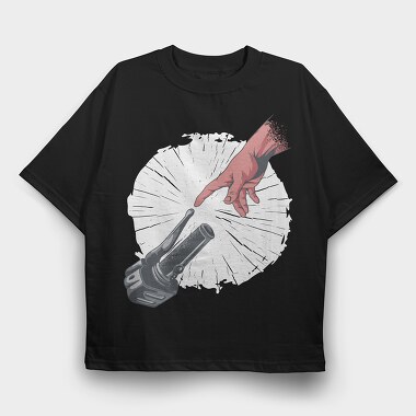 Hand And Motorcycle, Tricou Oversize Barbati (Unisex)