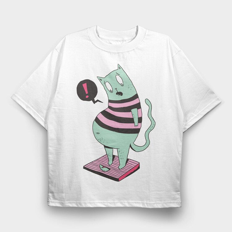 Fat Cat, Tricou Oversize Barbati (Unisex)