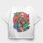 Surfing Skeleton, Tricou Oversize Barbati (Unisex)