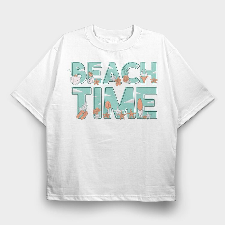 Beach Time, Tricou Oversize Barbati (Unisex)