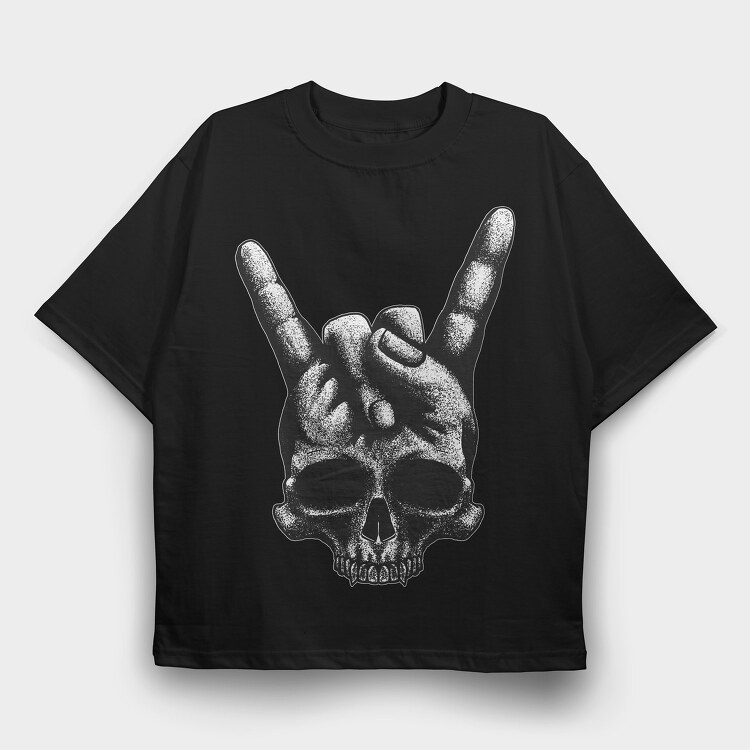 Heavy Metal Skull, Tricou Oversize Barbati (Unisex)