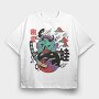 Psychedelic Japanese 02, Tricou Oversize Barbati (Unisex)