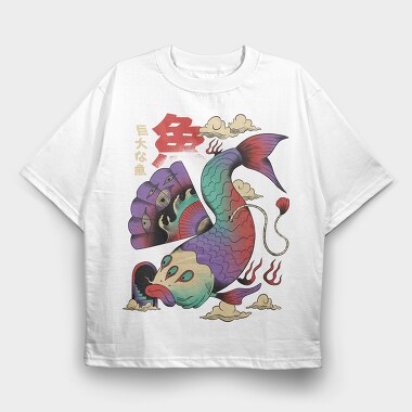 Psychedelic Japanese 04, Tricou Oversize Barbati (Unisex)