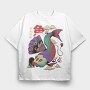 Psychedelic Japanese 04, Tricou Oversize Barbati (Unisex)